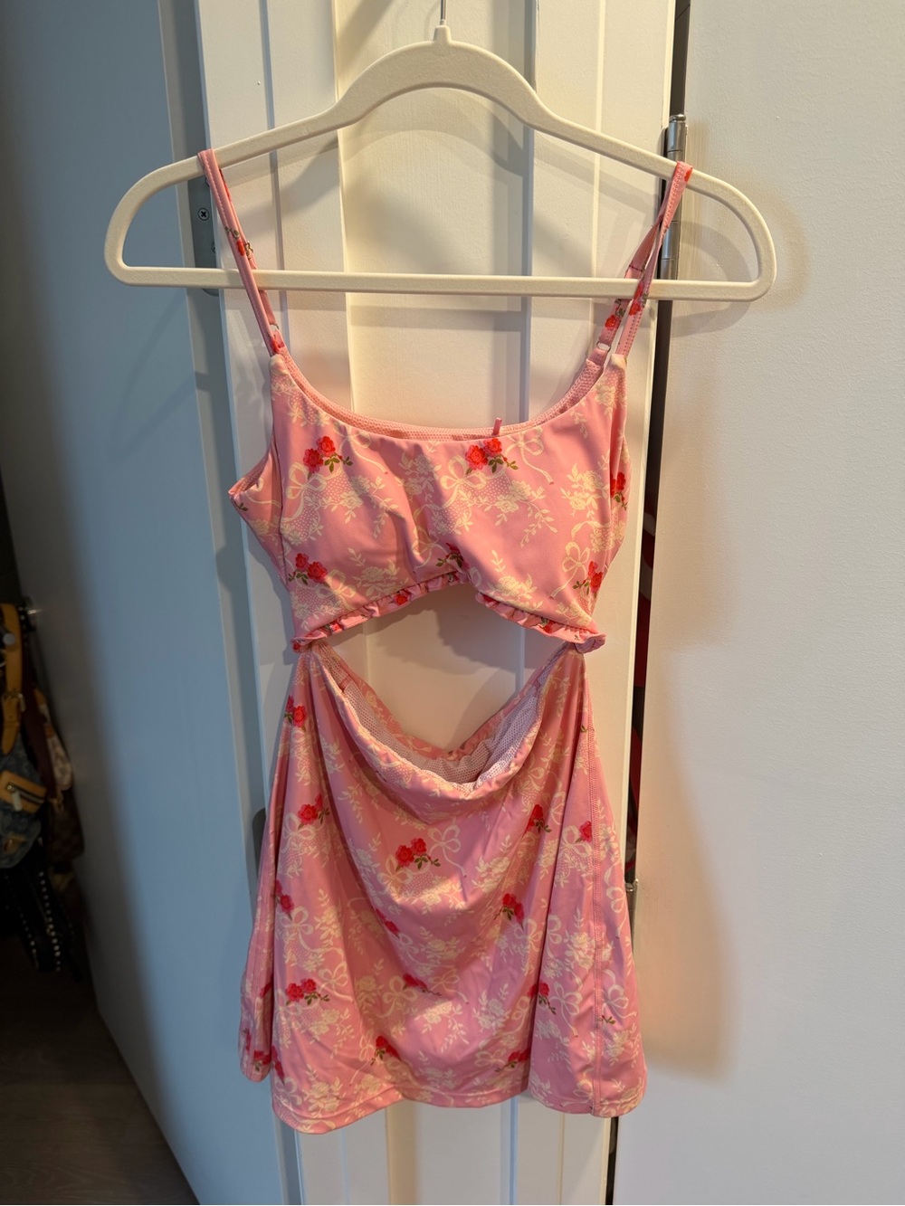 LoveShackFancy Women's Pink Floral Cutout activewear